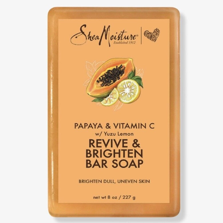 Shea Moisture Papaya y Barra de vitamina C Jabón Revive + más brillante 8oz