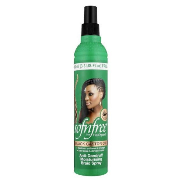 Sof N'Free Black Castor Oil Antidruff Braid Spray 350ml