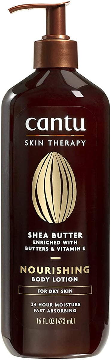 Terapia de la piel Cantu Butter de karité Loción de cuerpo nutritivo para piel seca 16 oz