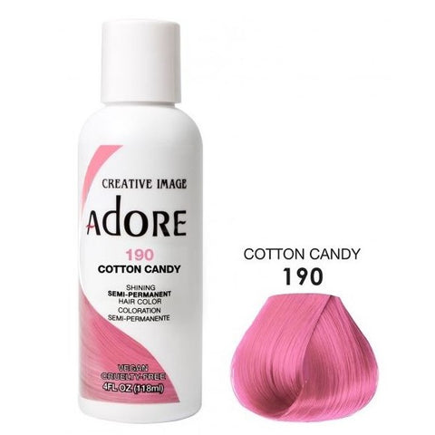 Adorar color de cabello semi permanente 190 algodón de azúcar 118 ml