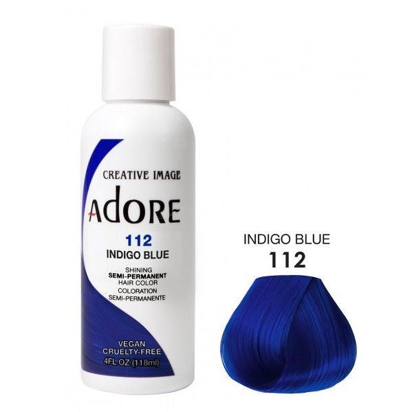 Adorar color de cabello semi permanente 112 índigo azul 118ml