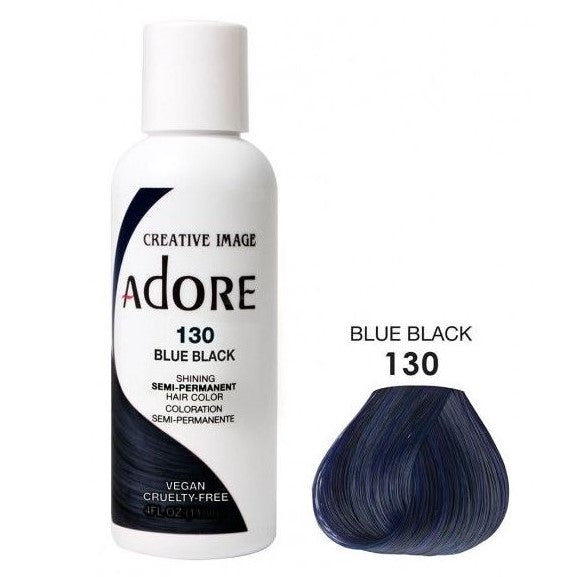 Adorar color de cabello semi permanente 130 azul negro 118ml