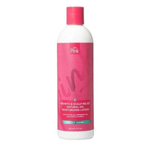 Crecimiento rosa y alivio del cuero cabelludo Lotión hidratante de aceite natural 12 oz